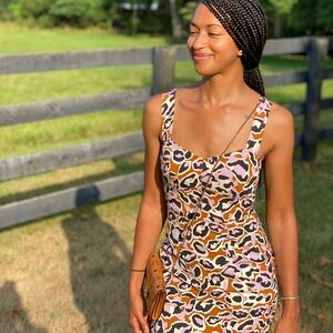 Jcrew printed sleeveless dress. Size 0.